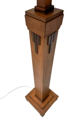 Art Deco Modernist Floor Lamp with Shantung Silk Shade, 1920s